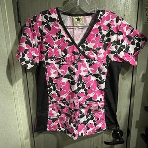 Butterfly scrub top